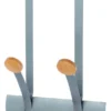 Bi-patère de porte Alba - supporte 20 kg - argenté et bois clair