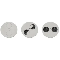 Boitier affleurant 2 PC à fermeture pivotante - inox - à commander en même temps que la table