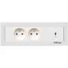 Boitier affleurant 2 PC + USB C (65 W rechargeable) à commander en même temps que la table