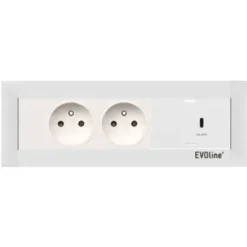 Boitier affleurant 2 PC + USB C (65 W rechargeable) à commander en même temps que la table
