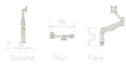 Bras support 1 écran 2 articulations Epure