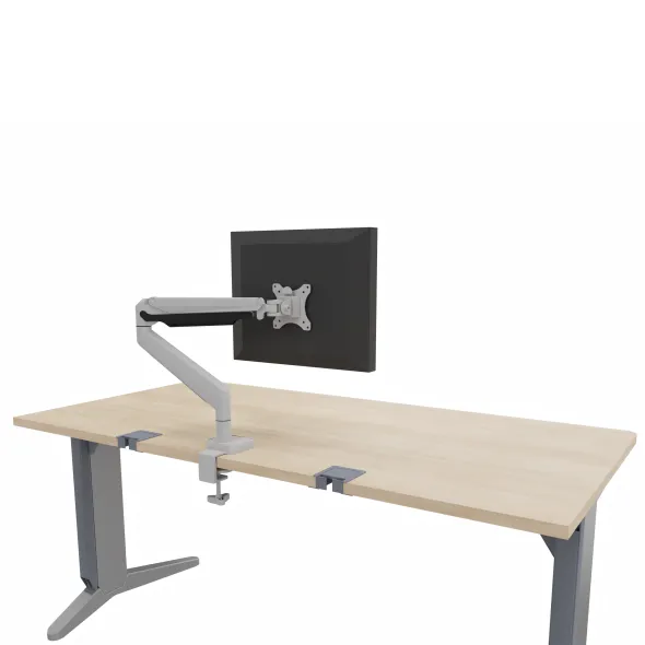 Bras support 1 écran plat Fusion - fixation par pince - Platinium (Silver) SL - modèle FSMA intro