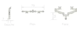Bras support 2 écrans 2 articulations Epure