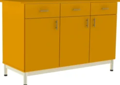 Buffet Bandana - 3 portes, 3 tiroirs - l. 143 x h. 90,5 x pr. 55 cm