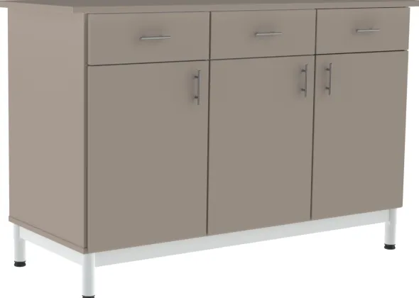 Buffet Bandana - 3 portes, 3 tiroirs - l. 143 x h. 90,5 x pr. 55 cm