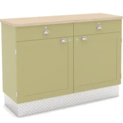 Buffet 2 portes 2 tiroirs Dubonnet - l. 142 x h. 102 x pr. 54 cm - hêtre massif - plateau stratifié antibactérien