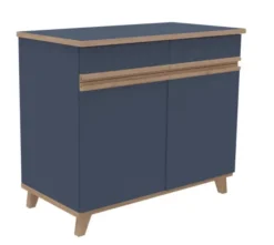 Buffet 2 portes, 2 tiroirs Soline - hêtre verni naturel l. 104,5 x h. 90 x pr. 54,5 cm