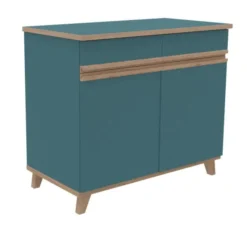 Buffet 2 portes, 2 tiroirs Soline - hêtre verni naturel l. 104,5 x h. 90 x pr. 54,5 cm