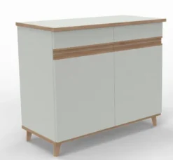 Buffet 2 portes, 2 tiroirs Soline - hêtre verni naturel l. 104,5 x h. 90 x pr. 54,5 cm