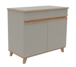 Buffet 2 portes, 2 tiroirs Soline - hêtre verni naturel l. 104,5 x h. 90 x pr. 54,5 cm