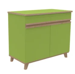 Buffet 2 portes, 2 tiroirs Soline - hêtre verni naturel l. 104,5 x h. 90 x pr. 54,5 cm