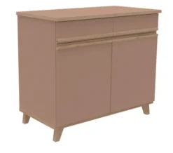 Buffet 2 portes, 2 tiroirs Soline - hêtre verni naturel l. 104,5 x h. 90 x pr. 54,5 cm