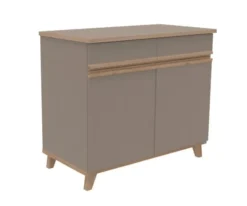 Buffet 2 portes, 2 tiroirs Soline - hêtre verni naturel l. 104,5 x h. 90 x pr. 54,5 cm