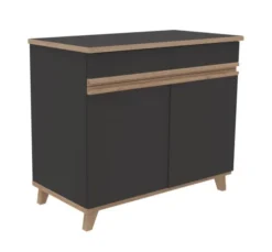 Buffet 2 portes, 2 tiroirs Soline - hêtre verni naturel l. 104,5 x h. 90 x pr. 54,5 cm