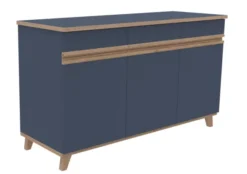 Buffet 3 portes, 3 tiroirs Soline - hêtre verni naturel l. 154 x h. 90 x pr. 54,5 cm