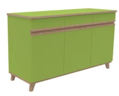 Buffet 3 portes, 3 tiroirs Soline - hêtre verni naturel l. 154 x h. 90 x pr. 54,5 cm