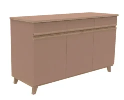 Buffet 3 portes, 3 tiroirs Soline - hêtre verni naturel l. 154 x h. 90 x pr. 54,5 cm