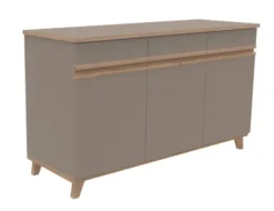 Buffet 3 portes, 3 tiroirs Soline - hêtre verni naturel l. 154 x h. 90 x pr. 54,5 cm