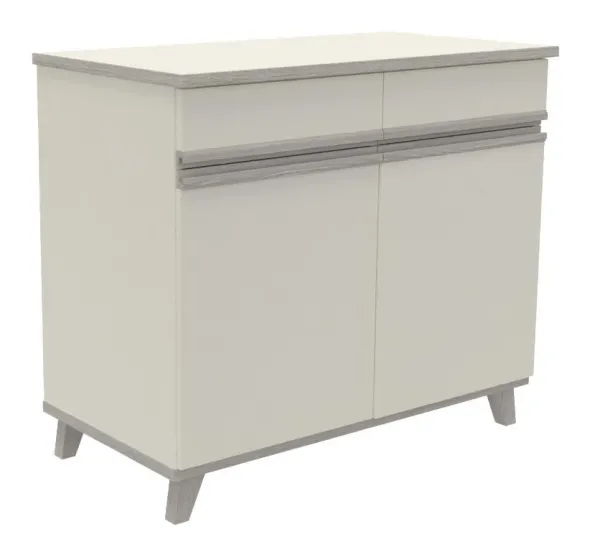 Buffet 2 portes, 2 tiroirs Soline - hêtre verni teinté l. 104,5 x h. 90 x pr. 54,5 cm