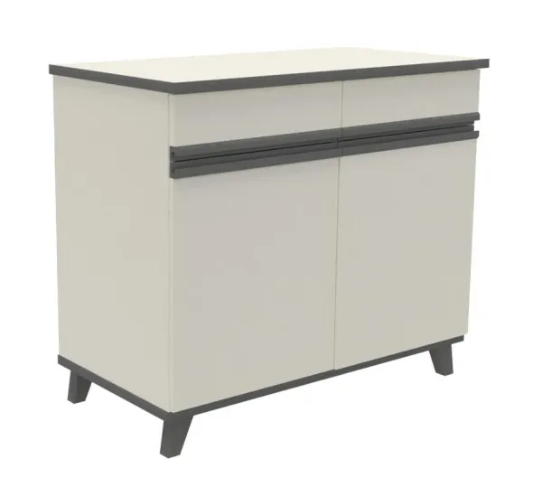 Buffet 2 portes, 2 tiroirs Soline - hêtre verni teinté l. 104,5 x h. 90 x pr. 54,5 cm