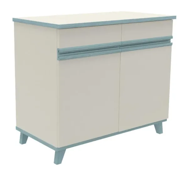 Buffet 2 portes, 2 tiroirs Soline - hêtre verni teinté l. 104,5 x h. 90 x pr. 54,5 cm
