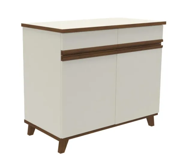 Buffet 2 portes, 2 tiroirs Soline - hêtre verni teinté l. 104,5 x h. 90 x pr. 54,5 cm