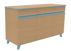 Buffet 3 portes, 3 tiroirs Soline - hêtre verni teinté l. 154 x h. 90 x pr. 54,5 cm