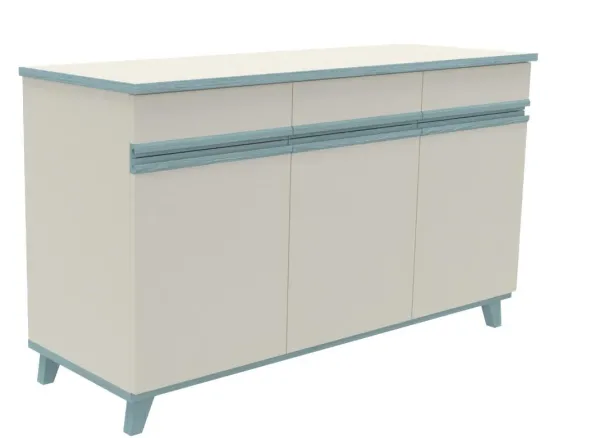 Buffet 3 portes, 3 tiroirs Soline - hêtre verni teinté l. 154 x h. 90 x pr. 54,5 cm