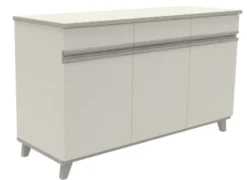 Buffet 3 portes, 3 tiroirs Soline - hêtre verni teinté l. 154 x h. 90 x pr. 54,5 cm
