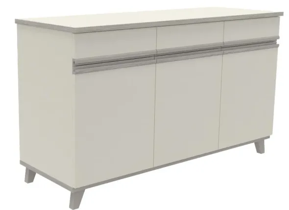 Buffet 3 portes, 3 tiroirs Soline - hêtre verni teinté l. 154 x h. 90 x pr. 54,5 cm