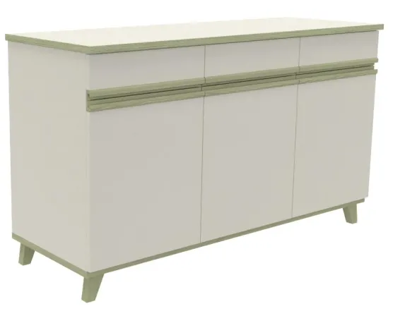 Buffet 3 portes, 3 tiroirs Soline - hêtre verni teinté l. 154 x h. 90 x pr. 54,5 cm
