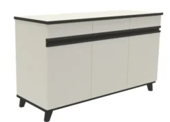 Buffet 3 portes, 3 tiroirs Soline - hêtre verni teinté l. 154 x h. 90 x pr. 54,5 cm