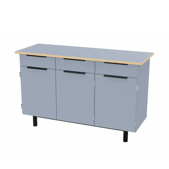 Buffet 3 portes 3 tiroirs Zen - l. 146 x h. 92 x pr. 55 cm