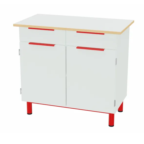 Buffet 2 portes 2 tiroirs Zen - l. 100 x h. 92 x pr. 55 cm