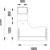 Bureau 90° asymétrique Majesty - l. 180 x l. 120 x pr. 80-60 cm + retour l. 80 x pr. 60 cm sur caisson