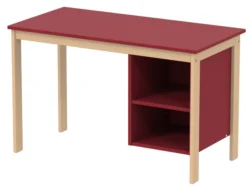 Bureau avec caisson ouvert - Naya - 120 x 60 cm - structure hêtre verni naturel