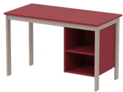 Bureau avec caisson ouvert - Naya - 120 x 60 cm - structure hêtre teinté