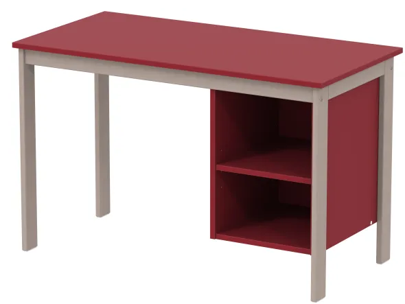 Bureau avec caisson ouvert - Naya - 120 x 60 cm - structure hêtre teinté