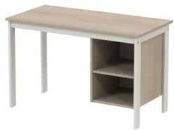 Bureau avec caisson ouvert - Naya - 120 x 60 cm - structure hêtre teinté
