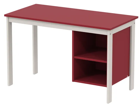 Bureau avec caisson ouvert - Naya - 120 x 60 cm - structure hêtre teinté
