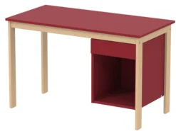 Bureau avec 1 tiroir et 1 niche - Naya - 120 x 60 cm - structure hêtre verni naturel