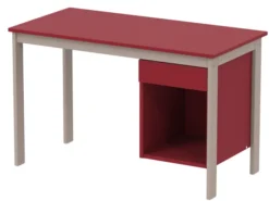 Bureau avec 1 tiroir et 1 niche - Naya - 120 x 60 cm - structure hêtre teinté