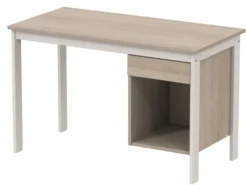 Bureau avec 1 tiroir et 1 niche - Naya - 120 x 60 cm - structure hêtre teinté