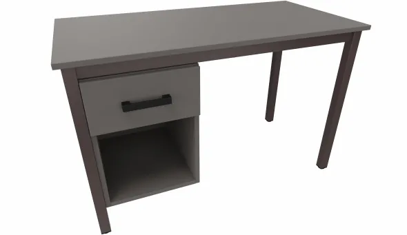 Bureau avec 1 tiroir et 1 niche ouverte - Square - l. 120 x pr. 60 cm