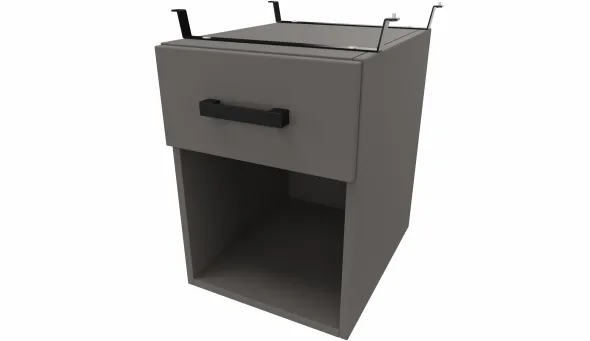 Bureau avec 1 tiroir et 1 niche ouverte - Square - l. 120 x pr. 60 cm