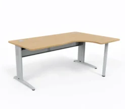 Bureau compact 90° asymétrique Corial - l. 180 x l. 120 x pr. 80-60 cm