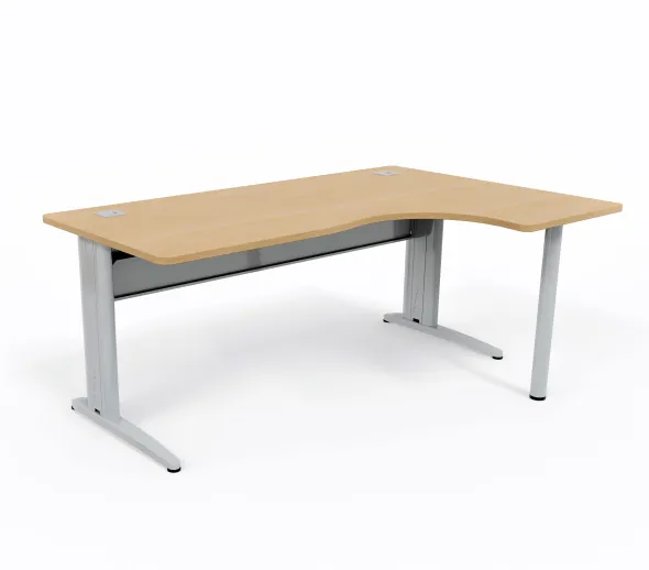 Bureau compact 90° asymétrique Corial - l. 180 x l. 120 x pr. 80-60 cm