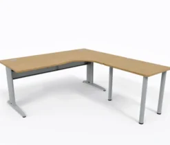 Bureau compact 90° asymétrique Corial - l. 180 x l. 120 x pr. 80-60 cm + retour l. 80 x pr. 60 cm