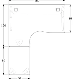 Bureau compact 90° asymétrique Corial - l. 160 x l. 120 x pr. 80-60 cm + retour l. 80 x pr. 60 cm