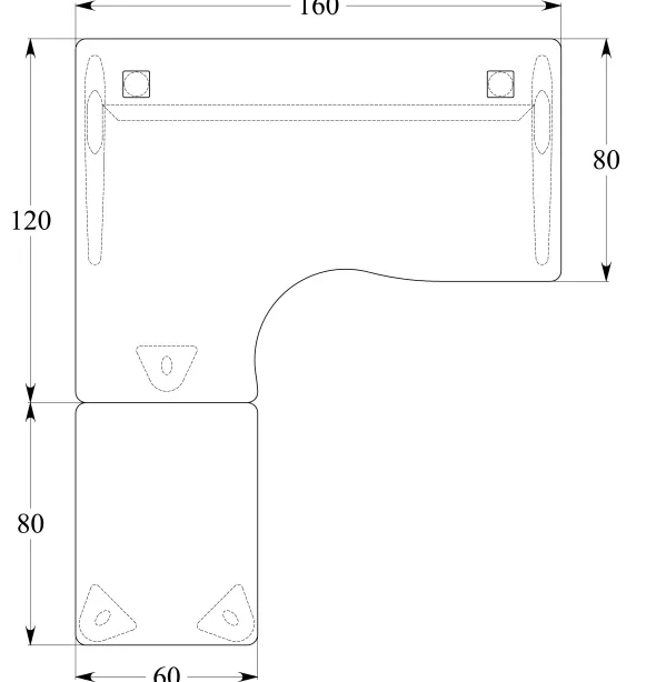 Bureau compact 90° asymétrique Corial - l. 160 x l. 120 x pr. 80-60 cm + retour l. 80 x pr. 60 cm